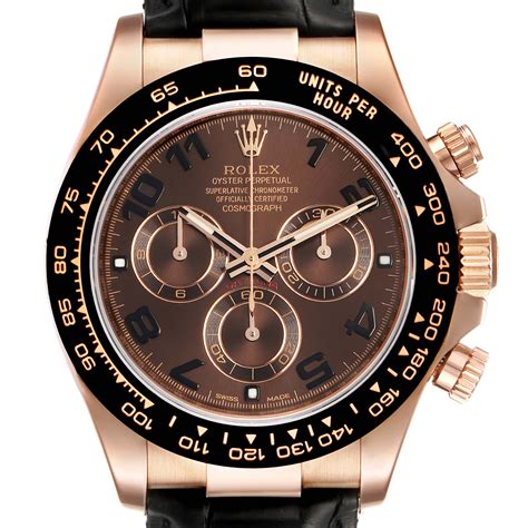 rolex daytona cosmograph automatic rose gold leather strap mens watch|rolex cosmograph daytona with diamonds.